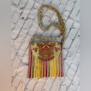 Artsy Velvet Tote Bag Crossbody Purse Phoebe 90S Boho Dorit Collection New